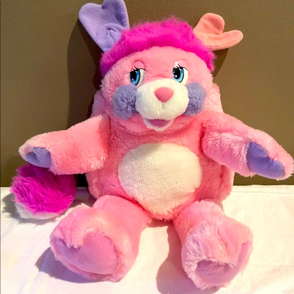 Pink party popple vintage 1985 popples stuffed toy kids 15”